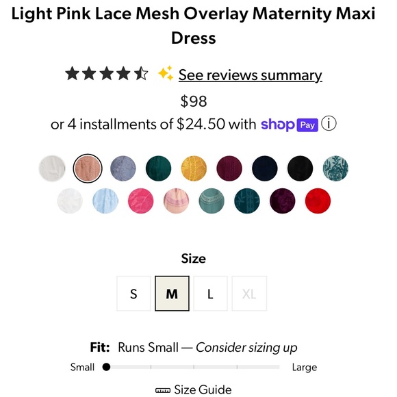 Light Pink Lace Mesh Overlay Maternity Maxi Dress - Picture 4 of 5